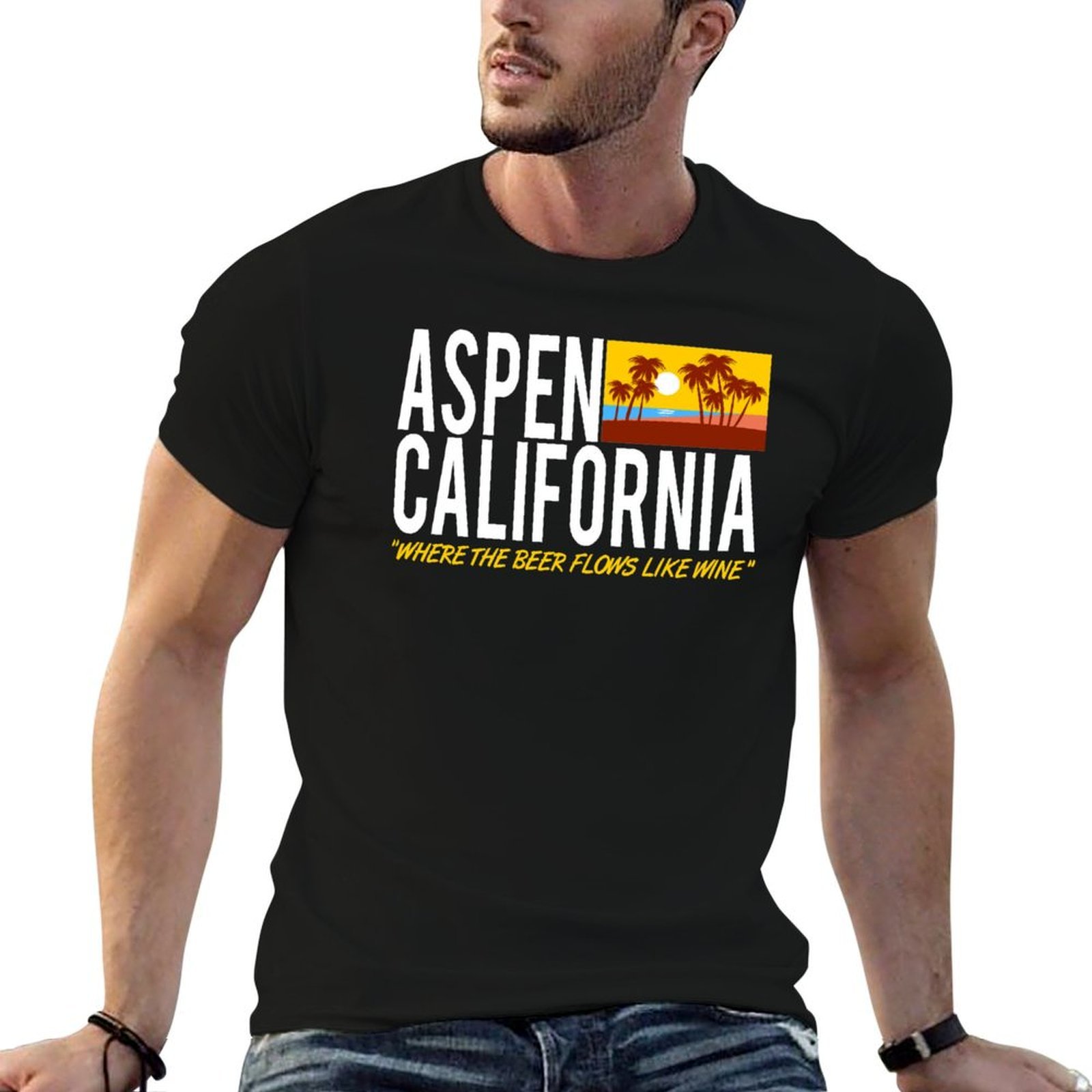 Wine Like Beer - Aspen California - T-shirt con stampa