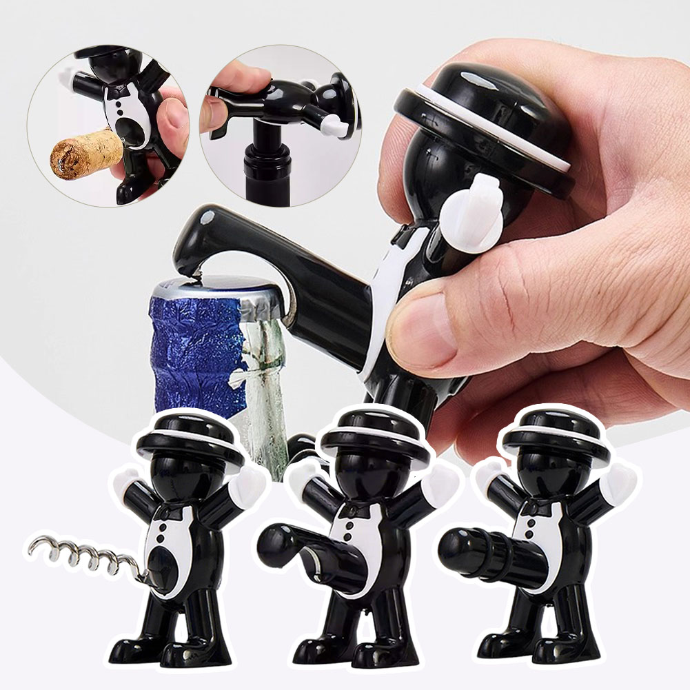 Wine In Beer Bottle - Apribottiglie Black Cool Man Dispositivo per