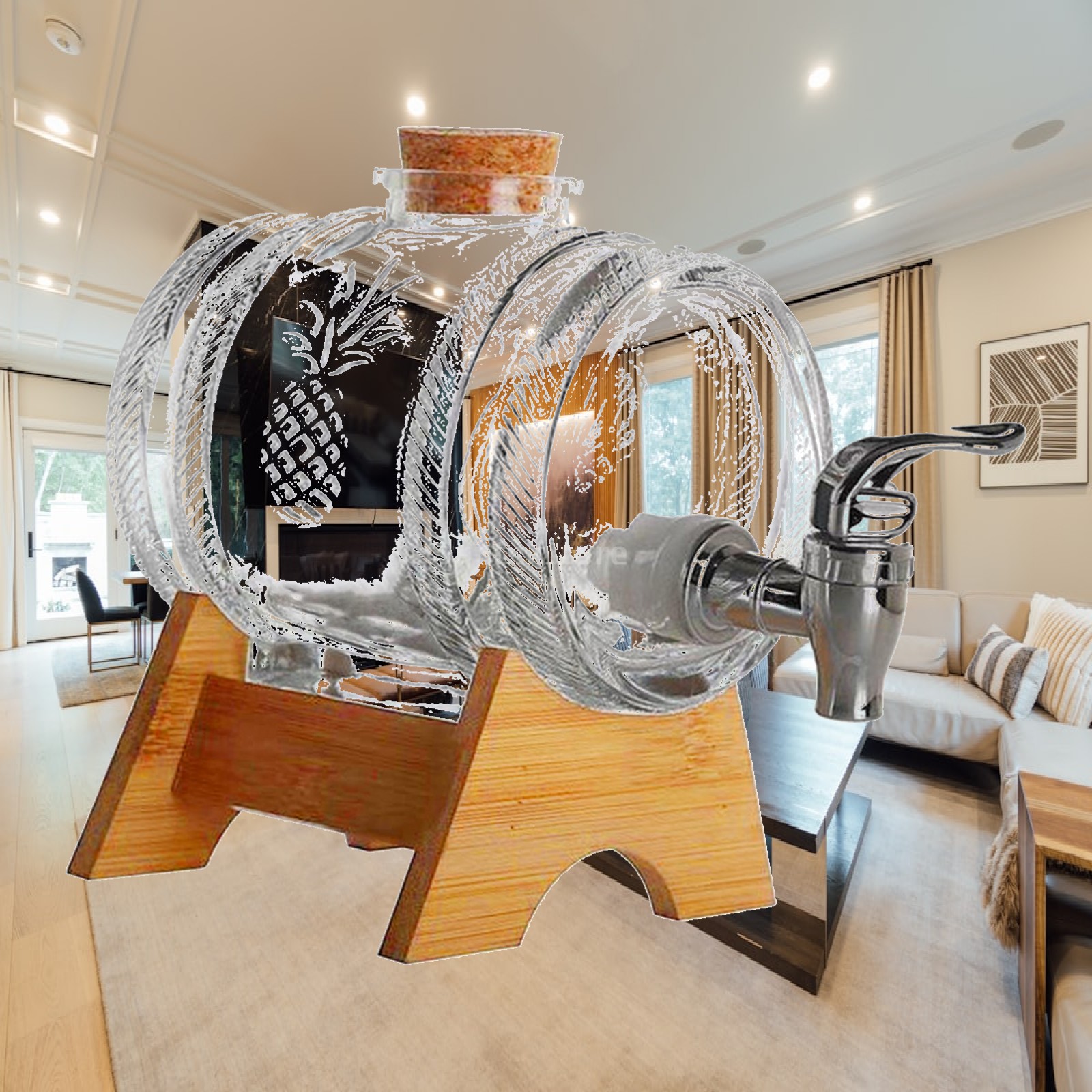 Wine Beer Spirit - Dispenser in Vetro Premium con Tappo