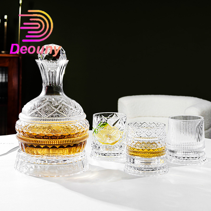 Wine Whiskey Beer - DEOUNY Decanter per vino rotante con