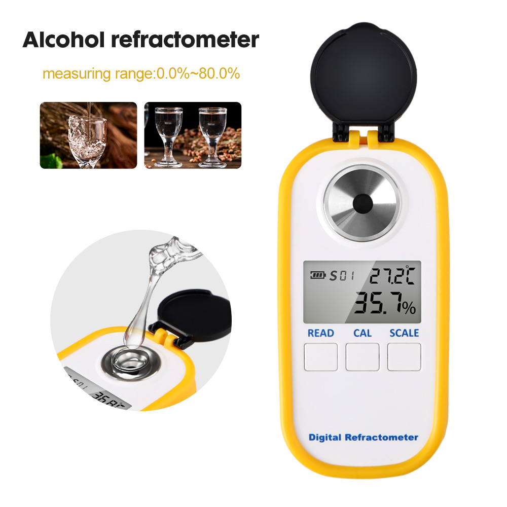 Wine Beer Spirit - Rifrattometro digitale per alcol 0-80% Display