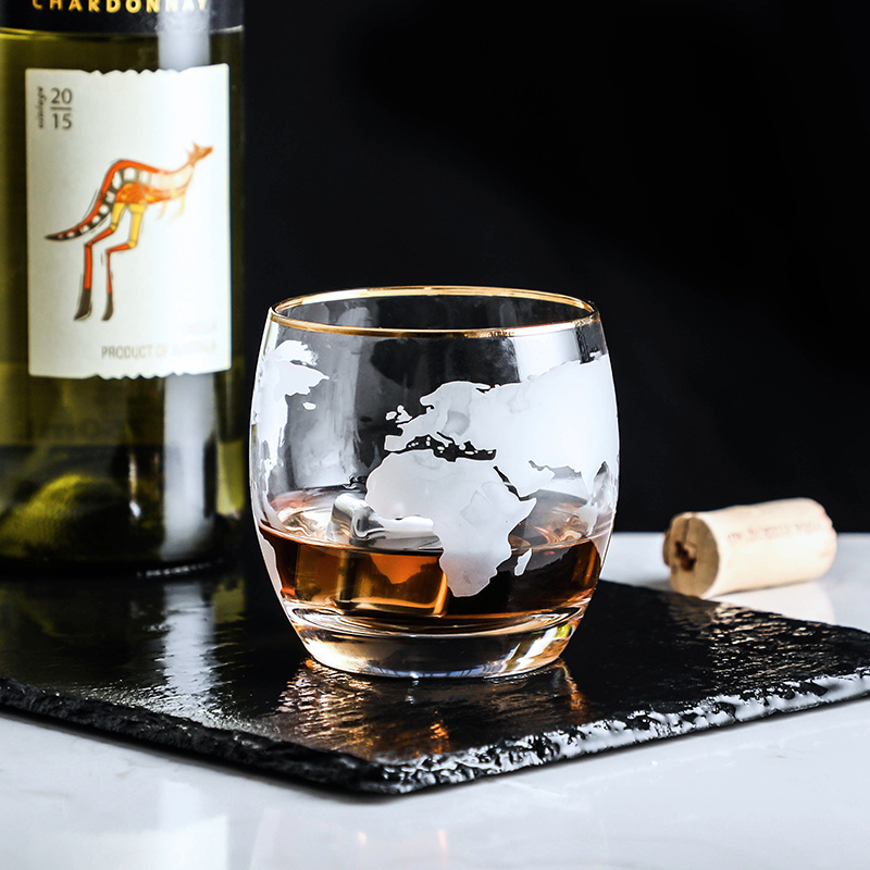 Wine Beer World - Mappa del mondo Whisky bicchiere da