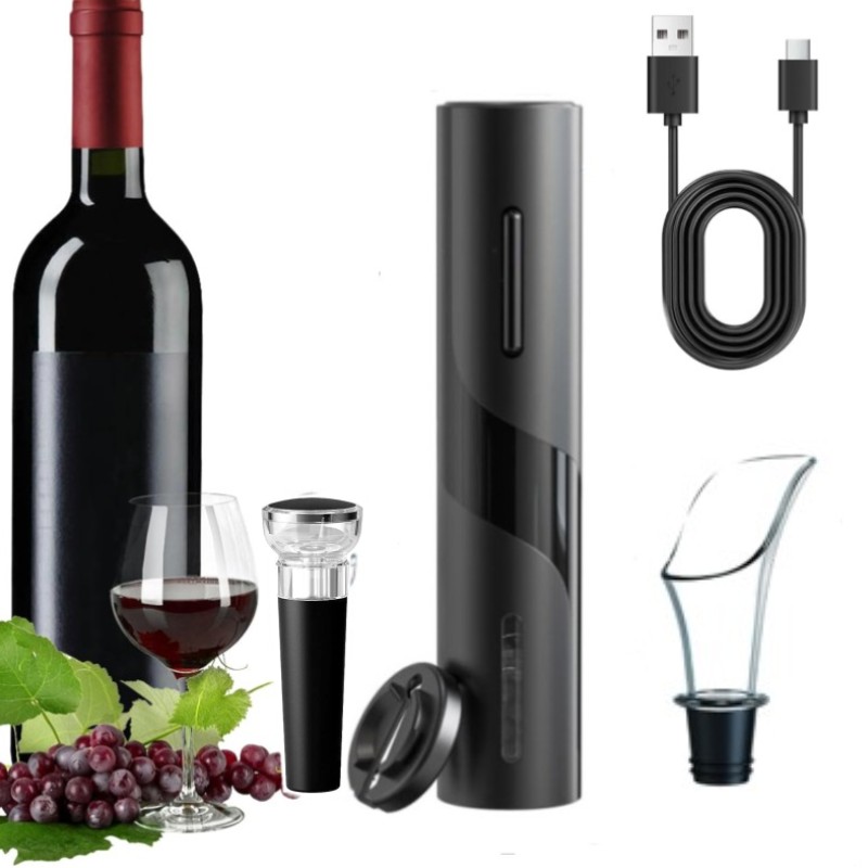 Wine In Beer Bottle - Cavatappi automatico elettrico multifunzione ricaricabile Set
