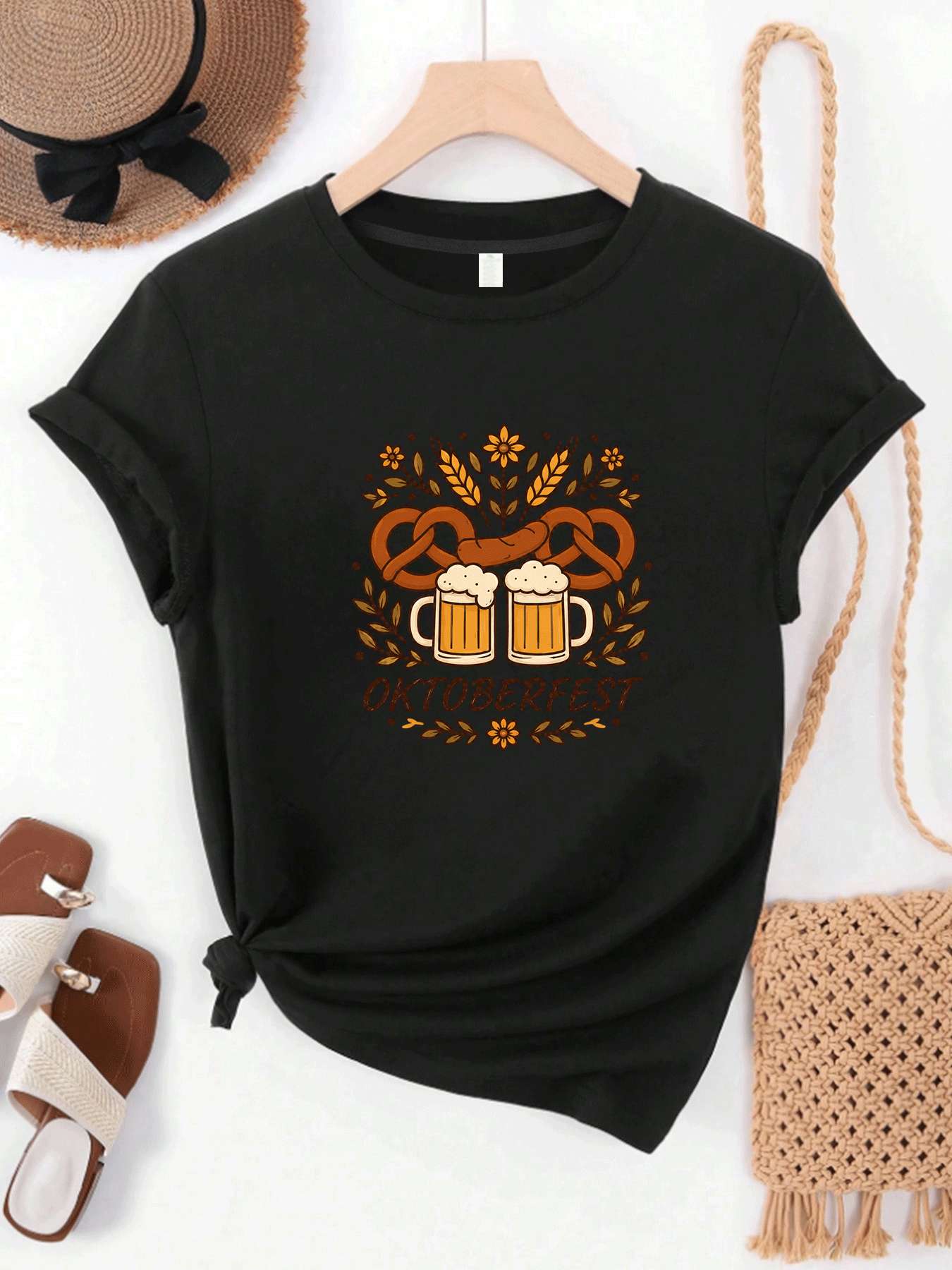 Wine Beer Festival - 【MYJ062633】T-shirt da donna Beer Festival con