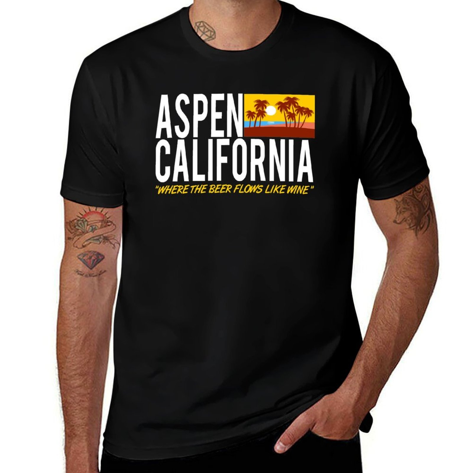 Wine Like Beer - Aspen California - T-shirt con stampa