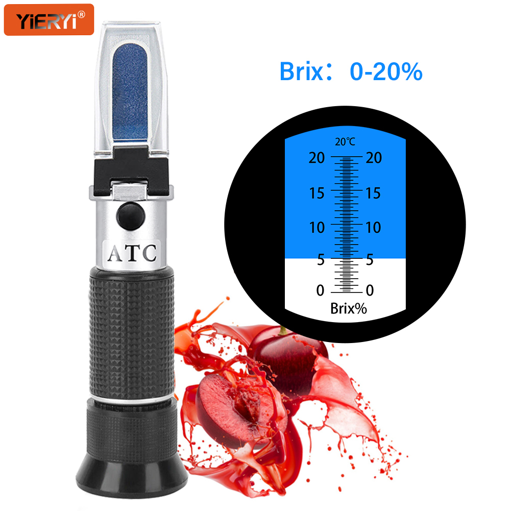 Wine Beer Juice - YIERYI Brix Rifrattometro 0-20% ATC Palmare